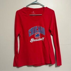 Chicago Cubs Red Long Sleeve Shirt
